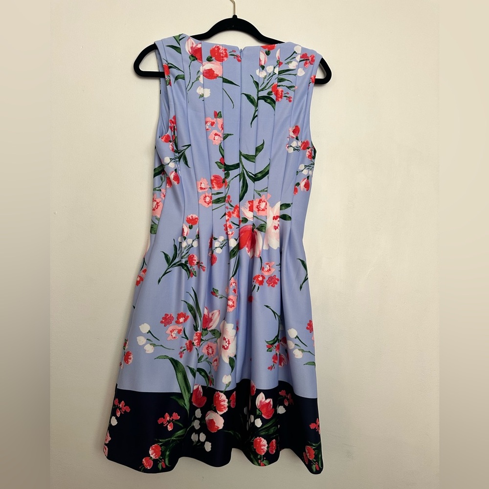 Vince Camuto Dress Floral  Print Scuba Fit Flare Dress in Blue Lyst - Picture 4 of 7